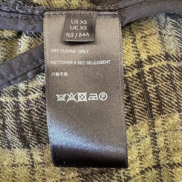 We The Free Green Plaid Wool Blend You Wish Flannel Shirt Tunic Size Extra Small - Picture 9 of 13